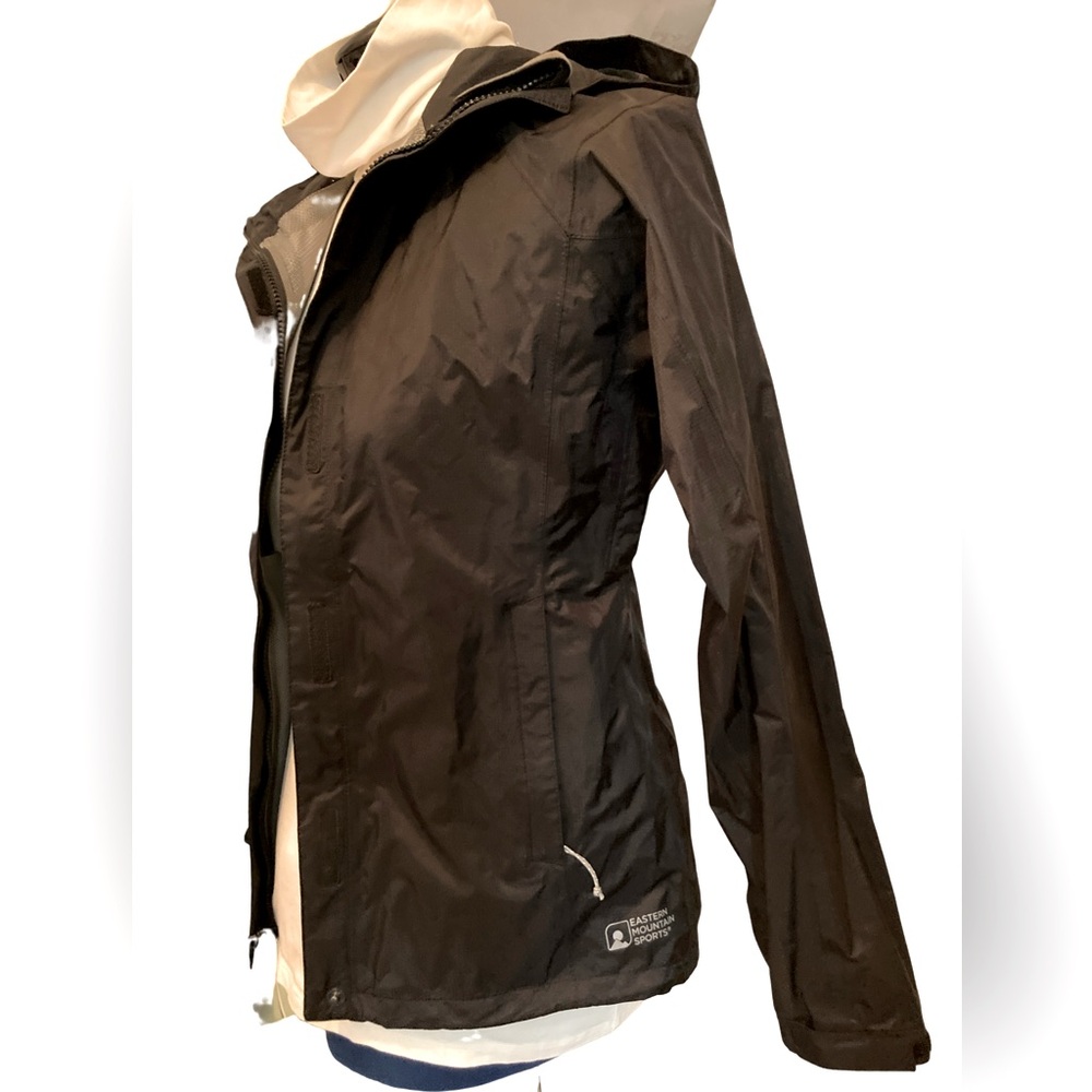 Eastern Mountain Sports XS Hooded Nylon Rain Wind Breaker Black Like New